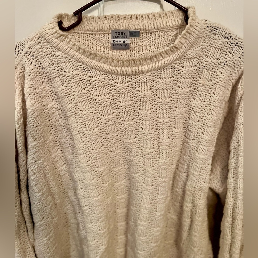 Tony Lambert Design Group Vintage 80's Chunky Knit  Sweater, Size XL - Picture 2 of 8